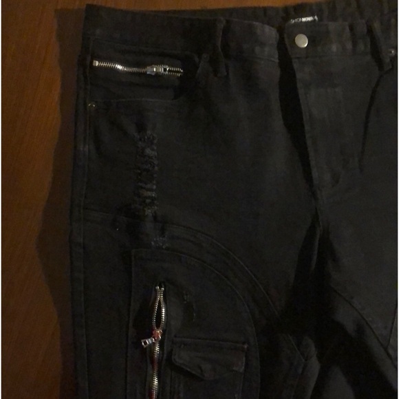 NWOT Fashion Nova Ryda Moto Skinny Jean - Black Size 42 - Picture 6 of 16